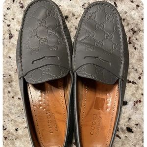 Gucci Guccissima Monogram Loafers Gray 10 10.5 11